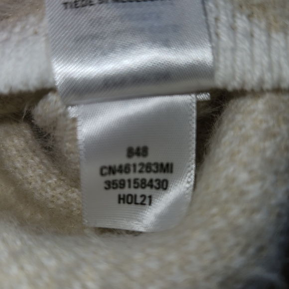 Caslon Tan & Cream Giraffe Print Sweater Size M Super Soft Mock Neck Long Sleeve - Picture 10 of 10